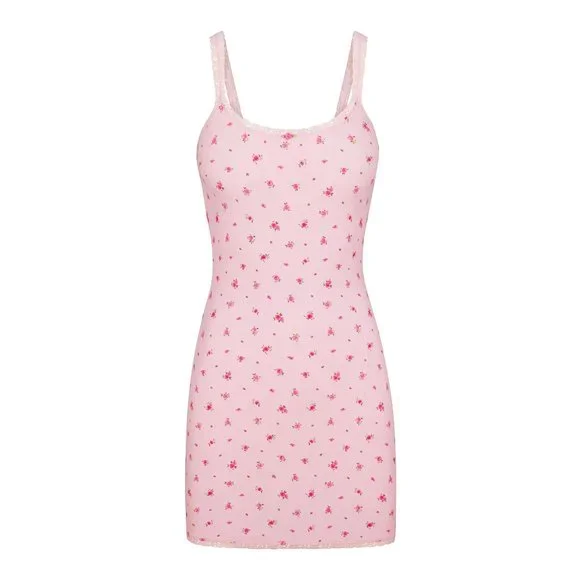 SKIMS | Dresses | Skims Soft Lounge Lace Slip Dress In Rose
